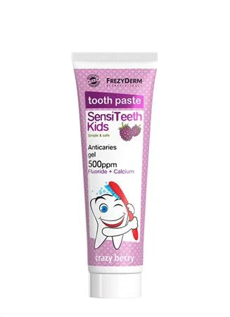 Frezyderm SensiTeeth Kids Toothpaste 500ppm Crazy Berry – Παιδική Οδοντόκρεμα με Φθόριο & Ασβέστιο 50ml